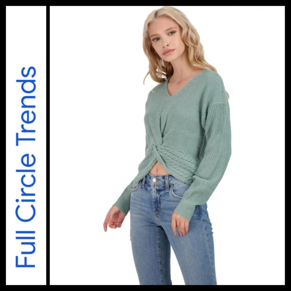 Nwot Full Circle Threads Knot Front Sweater